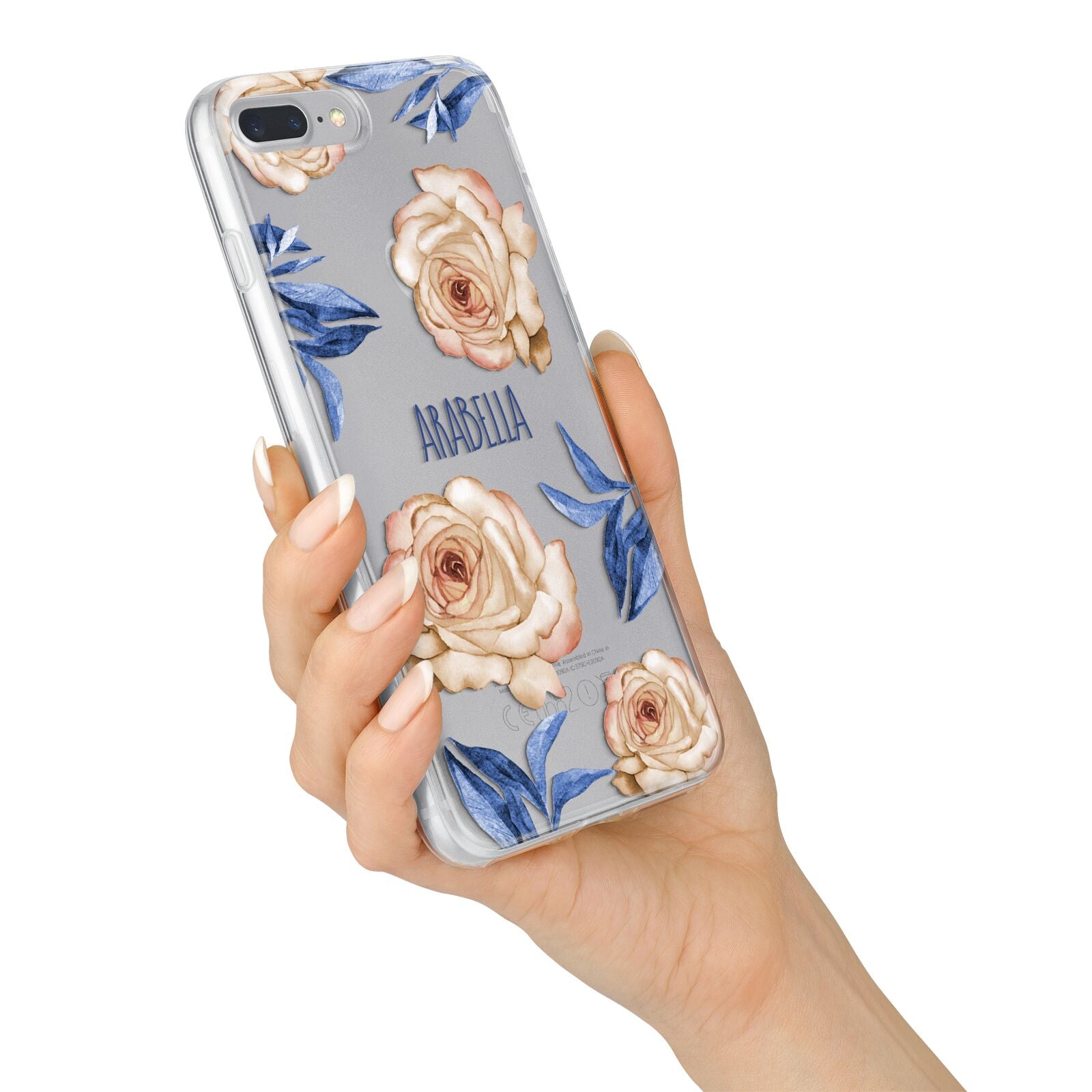 Pretty Floral Custom iPhone 7 Plus Bumper Case on Silver iPhone Alternative Image