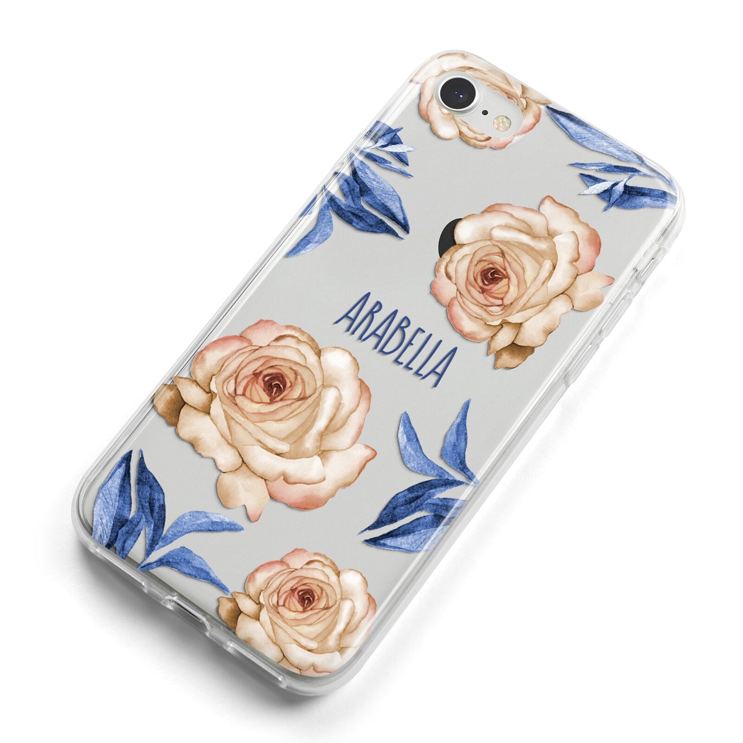 Pretty Floral Custom iPhone 8 Bumper Case on Silver iPhone Alternative Image
