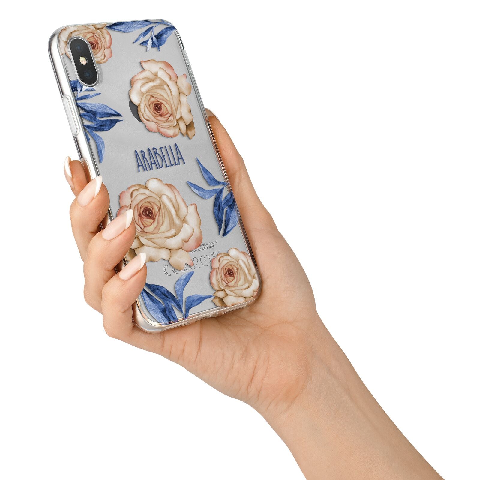 Pretty Floral Custom iPhone X Bumper Case on Silver iPhone Alternative Image 2