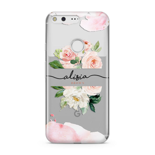 Pretty Roses Personalised Name Google Pixel Case