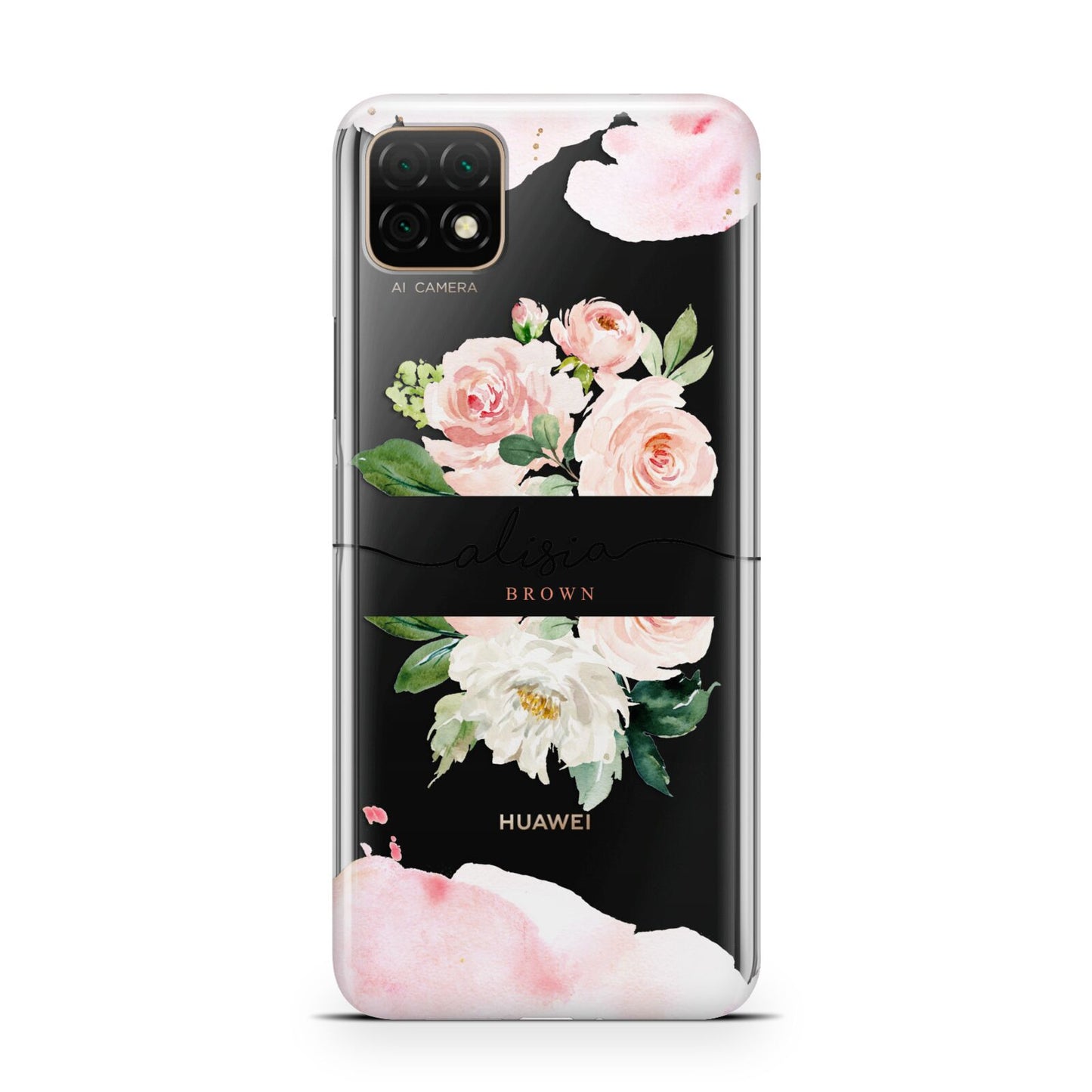 Pretty Roses Personalised Name Huawei Enjoy 20 Phone Case