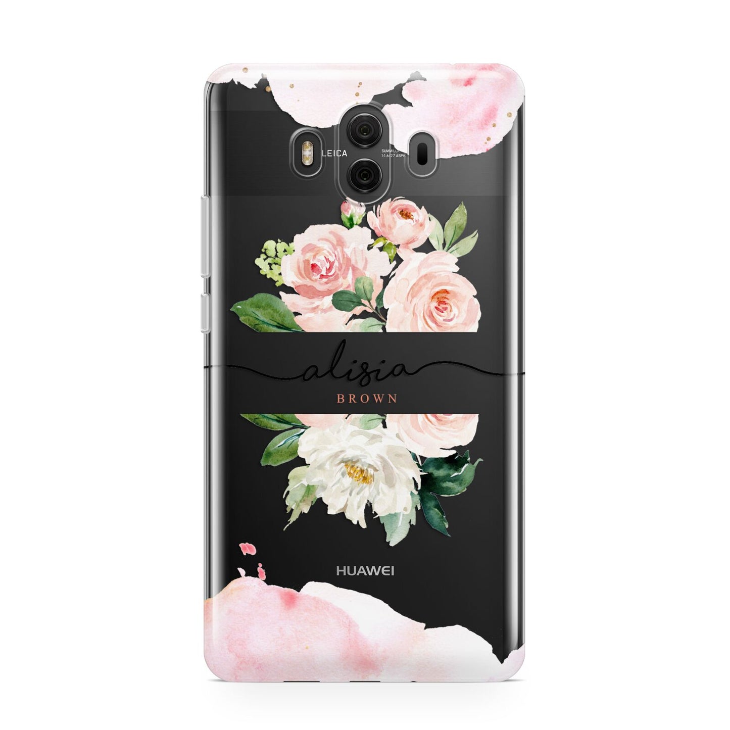 Pretty Roses Personalised Name Huawei Mate 10 Protective Phone Case