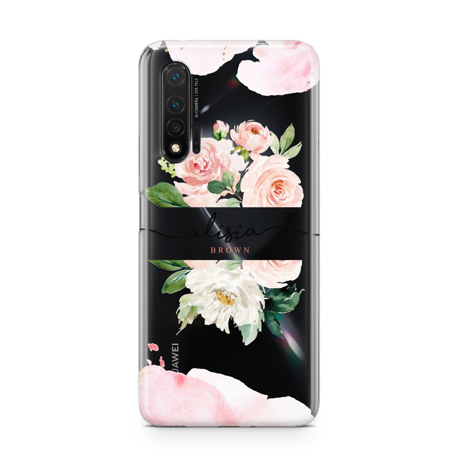 Pretty Roses Personalised Name Huawei Nova 6 Phone Case