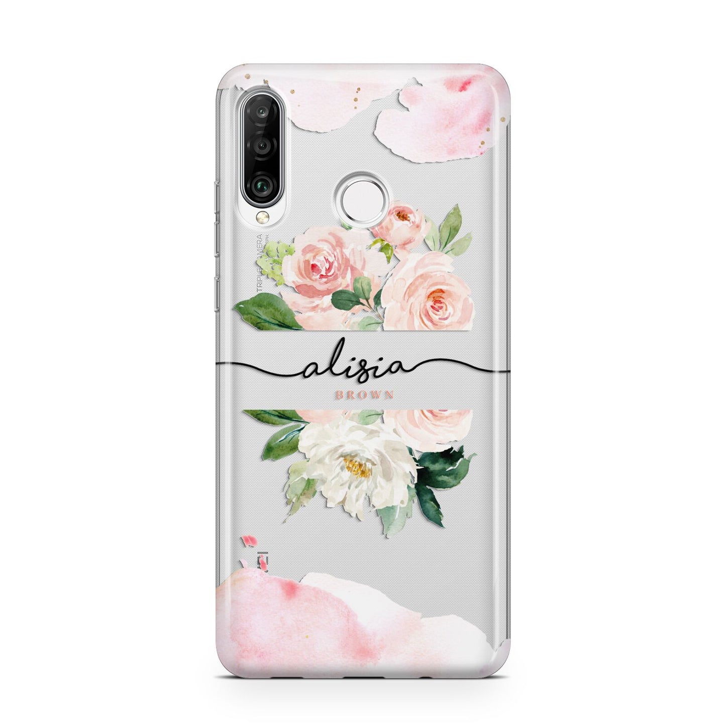 Pretty Roses Personalised Name Huawei P30 Lite Phone Case