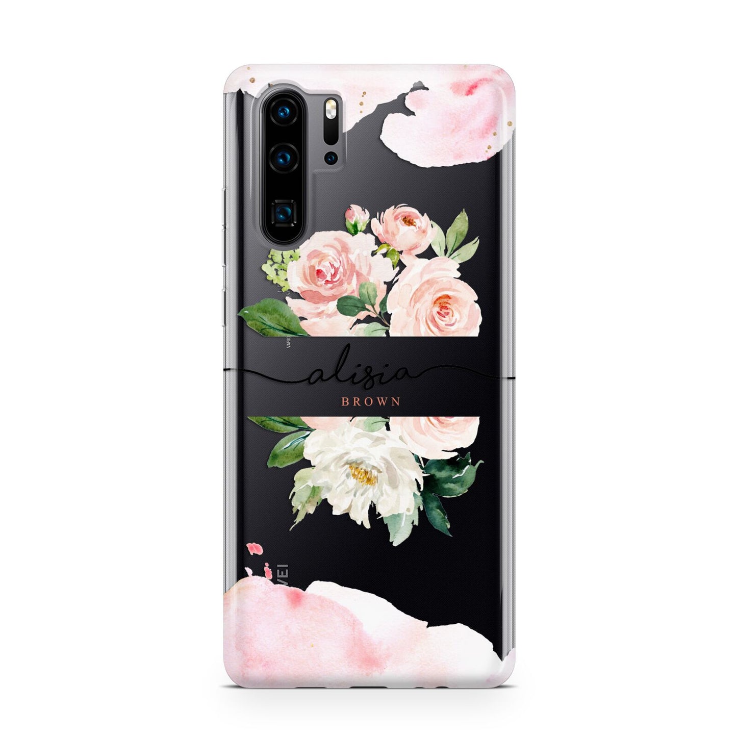 Pretty Roses Personalised Name Huawei P30 Pro Phone Case