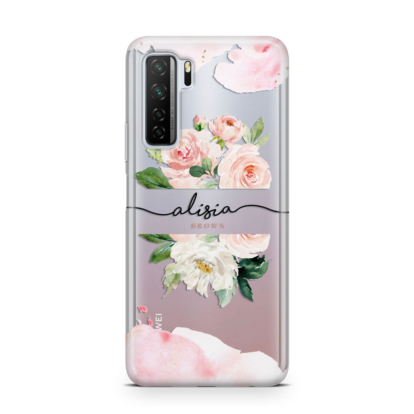 Pretty Roses Personalised Name Huawei P40 Lite 5G Phone Case