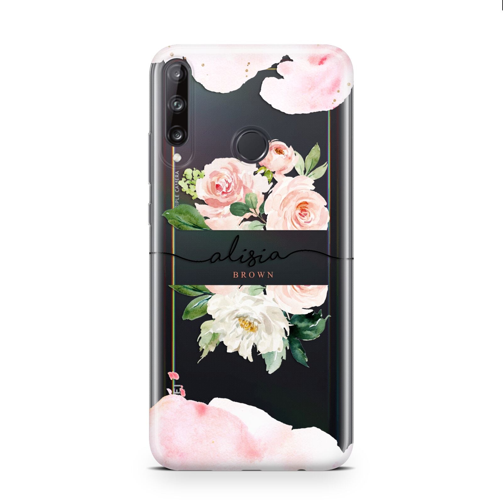 Pretty Roses Personalised Name Huawei P40 Lite E Phone Case