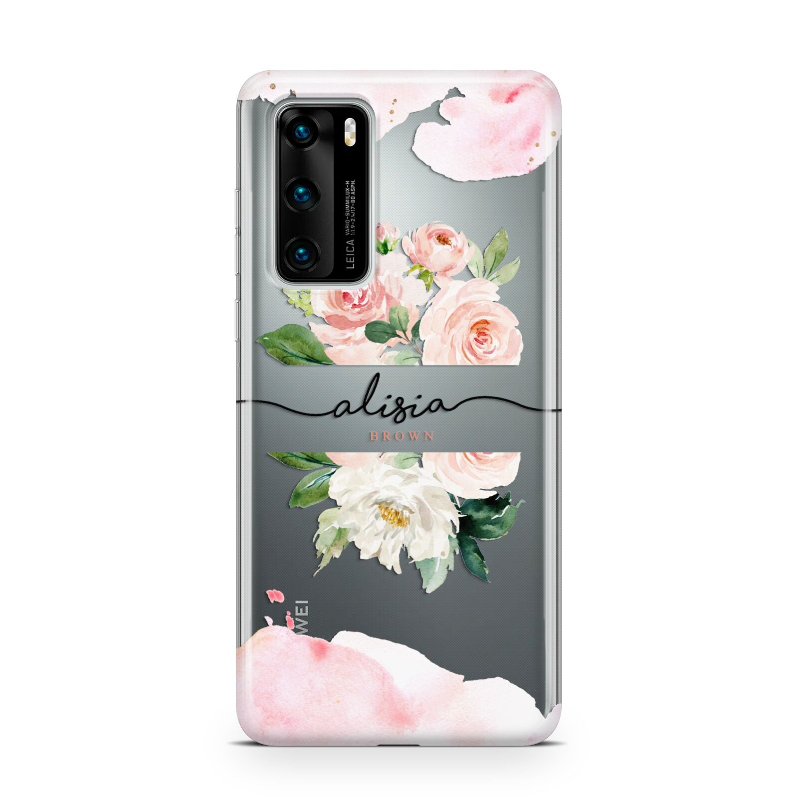 Pretty Roses Personalised Name Huawei P40 Phone Case