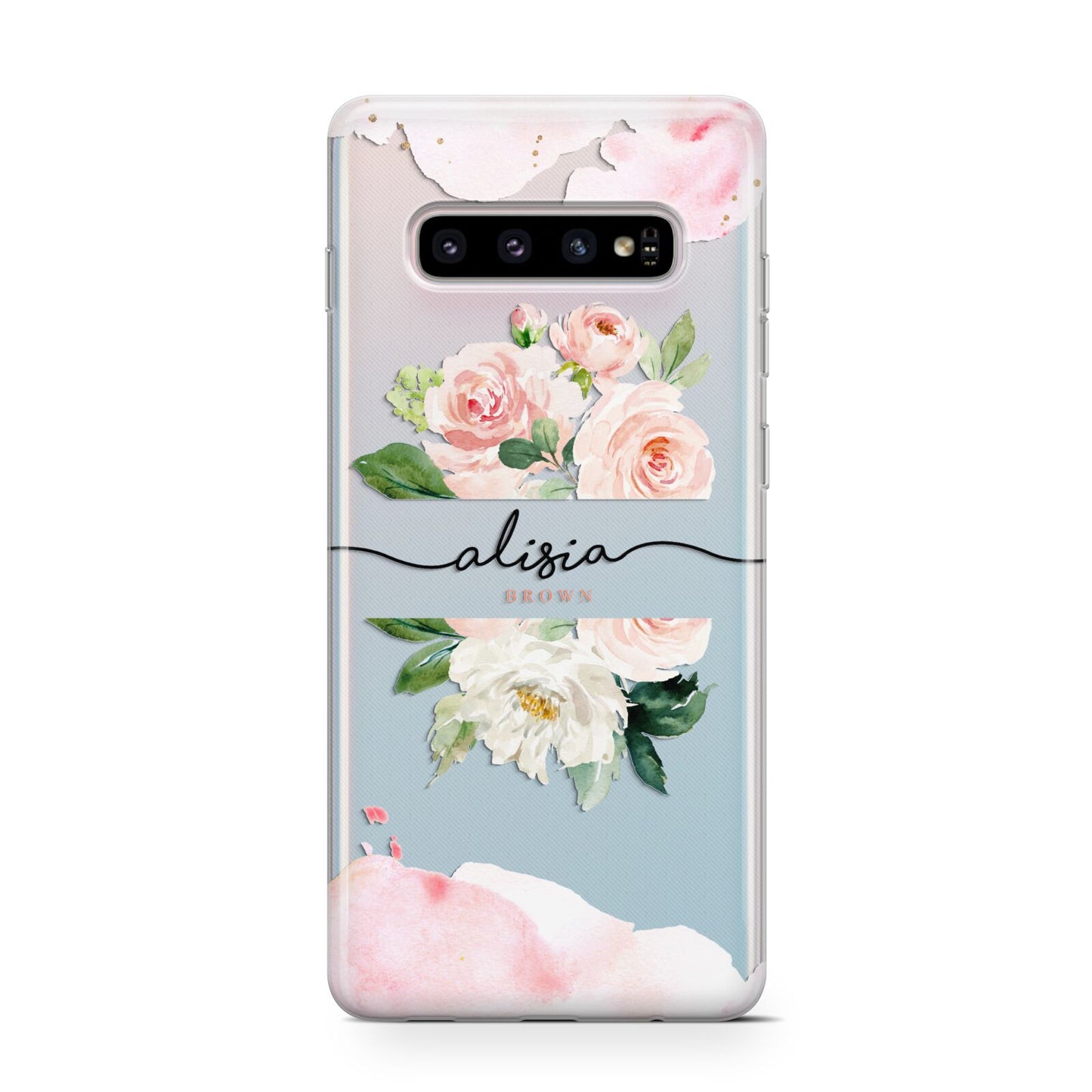 Pretty Roses Personalised Name Protective Samsung Galaxy Case