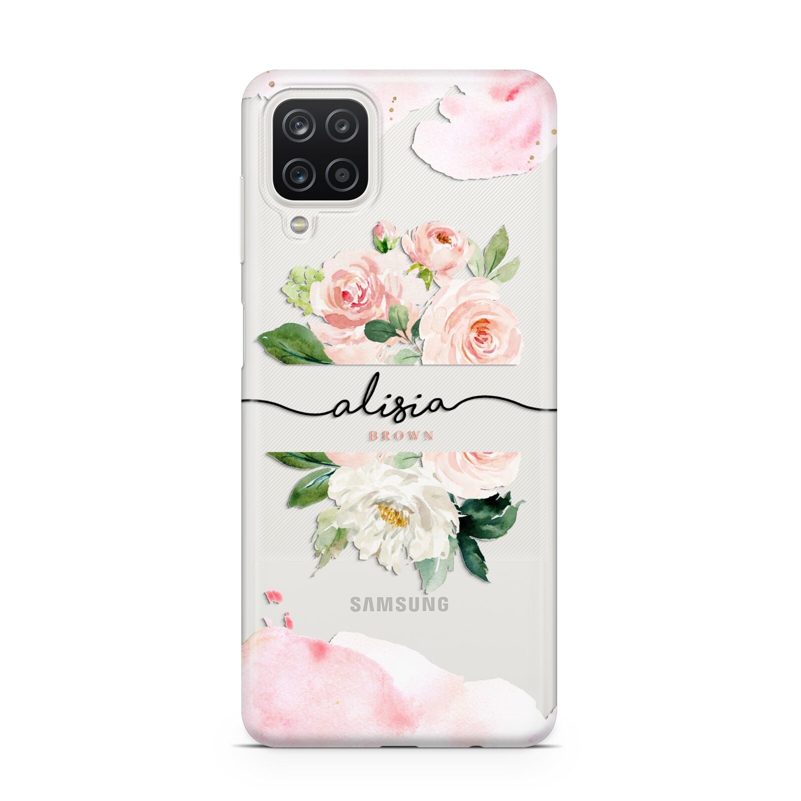 Pretty Roses Personalised Name Samsung A12 Case