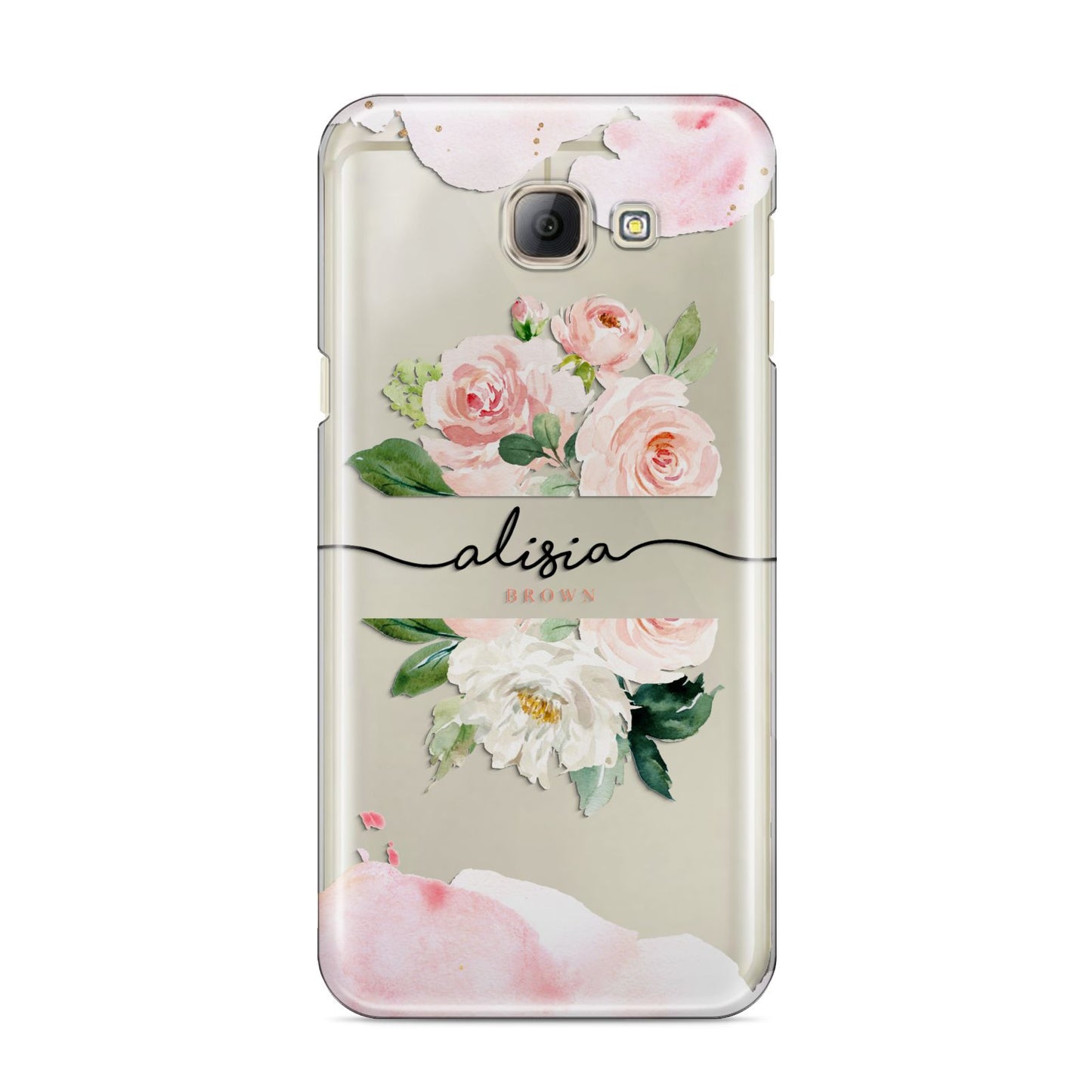 Pretty Roses Personalised Name Samsung Galaxy A8 2016 Case