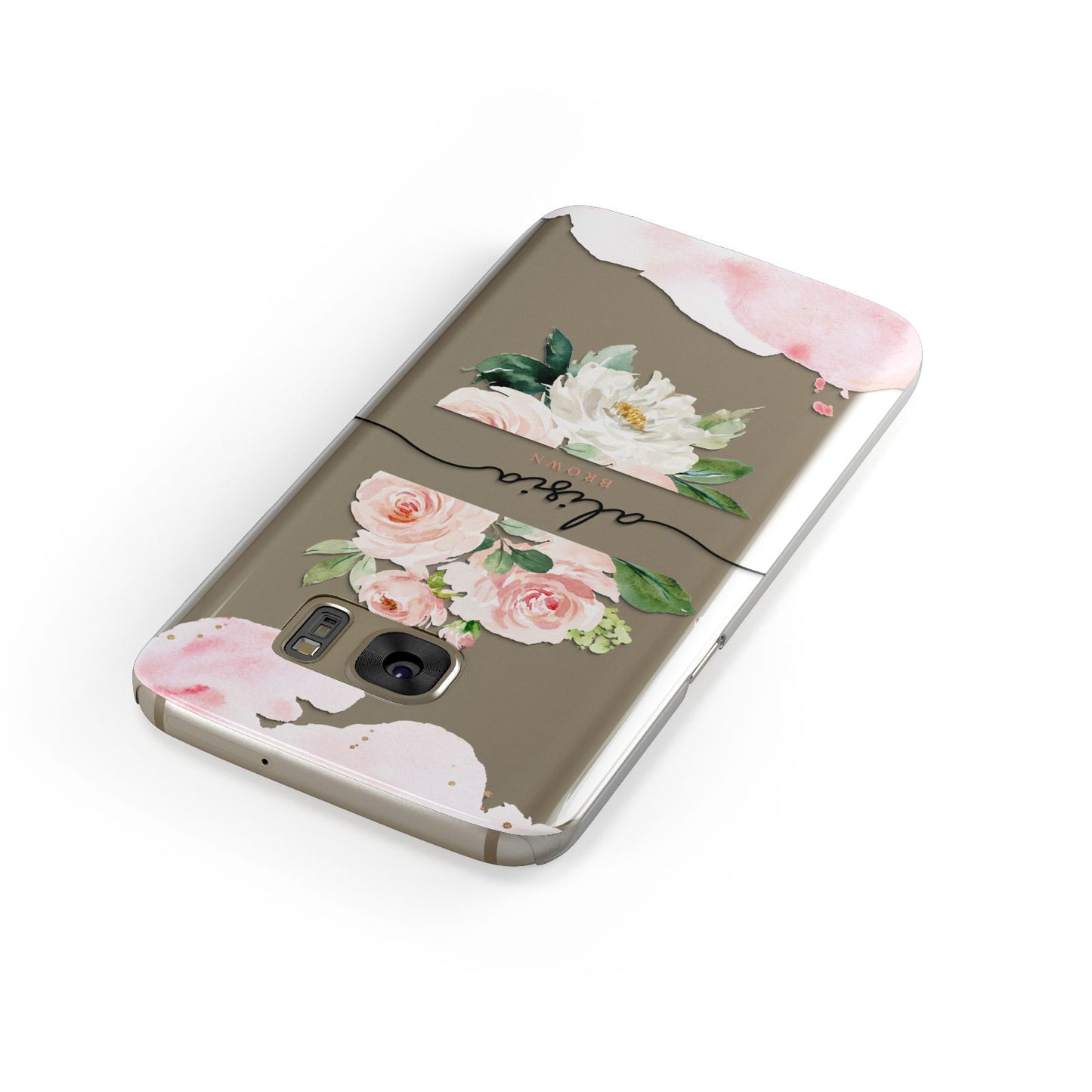 Pretty Roses Personalised Name Samsung Galaxy Case Front Close Up