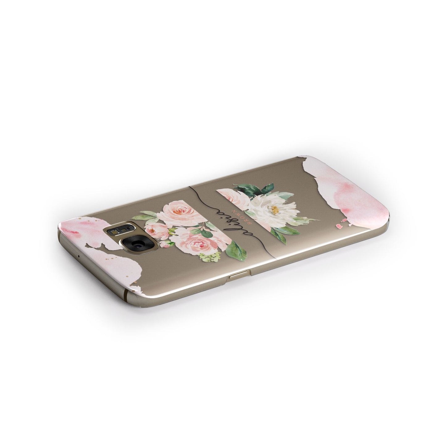 Pretty Roses Personalised Name Samsung Galaxy Case Side Close Up