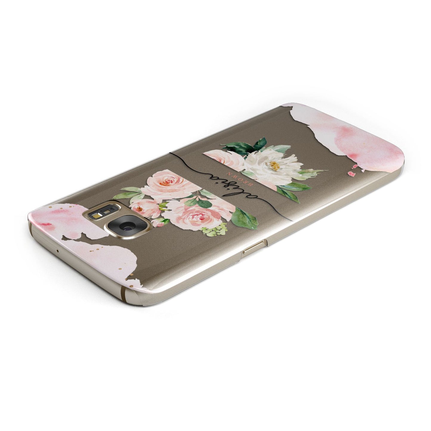 Pretty Roses Personalised Name Samsung Galaxy Case Top Cutout