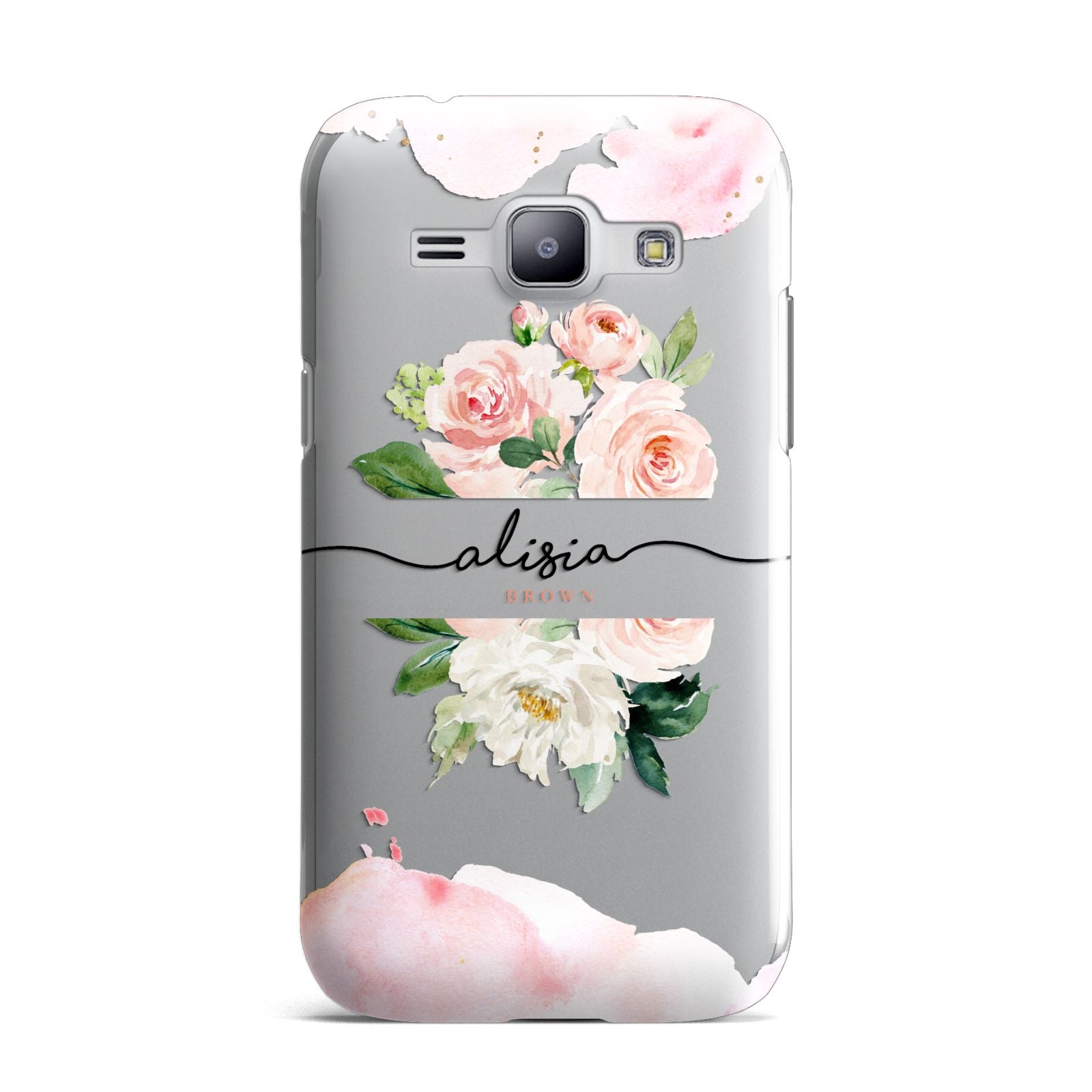 Pretty Roses Personalised Name Samsung Galaxy J1 2015 Case