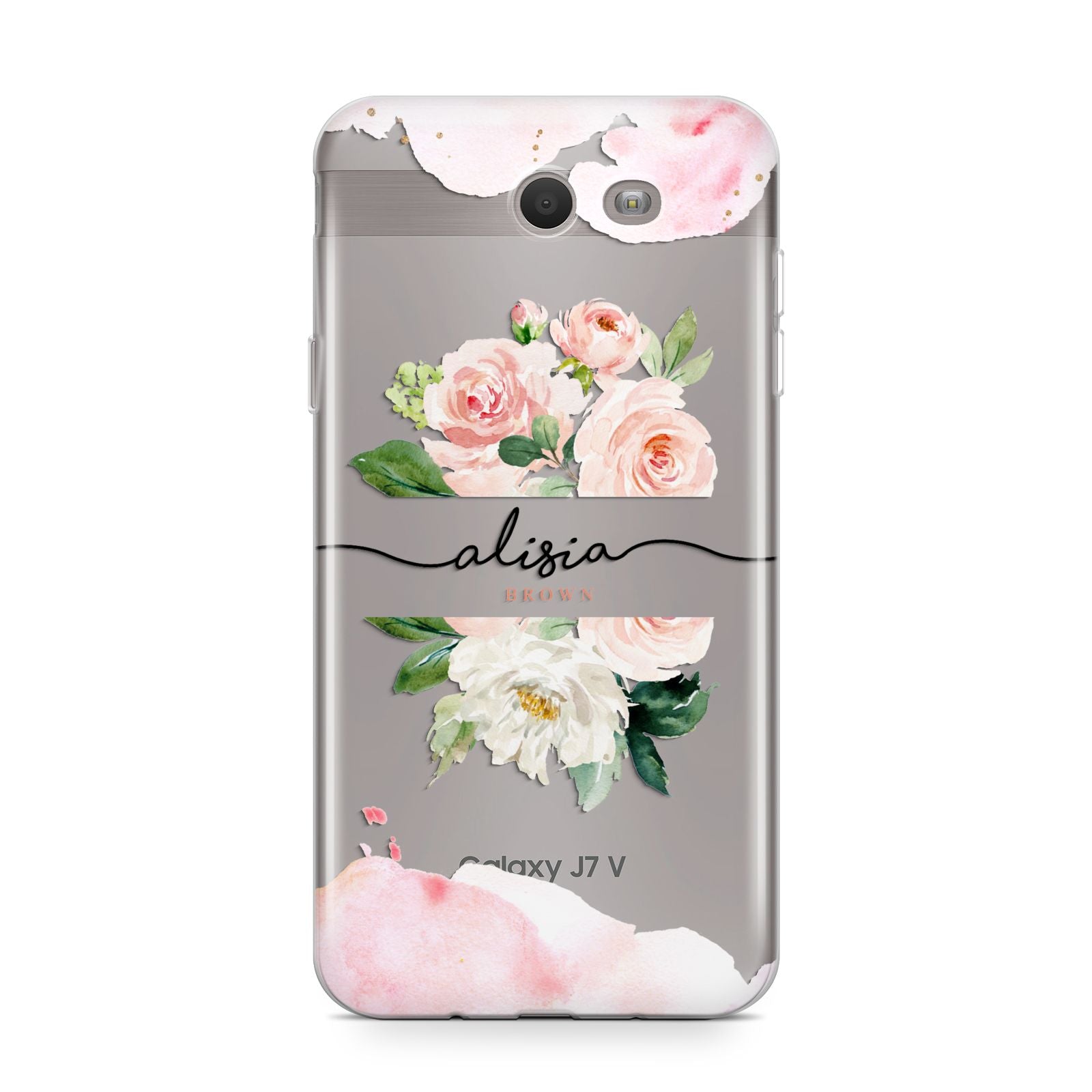 Pretty Roses Personalised Name Samsung Galaxy J7 2017 Case