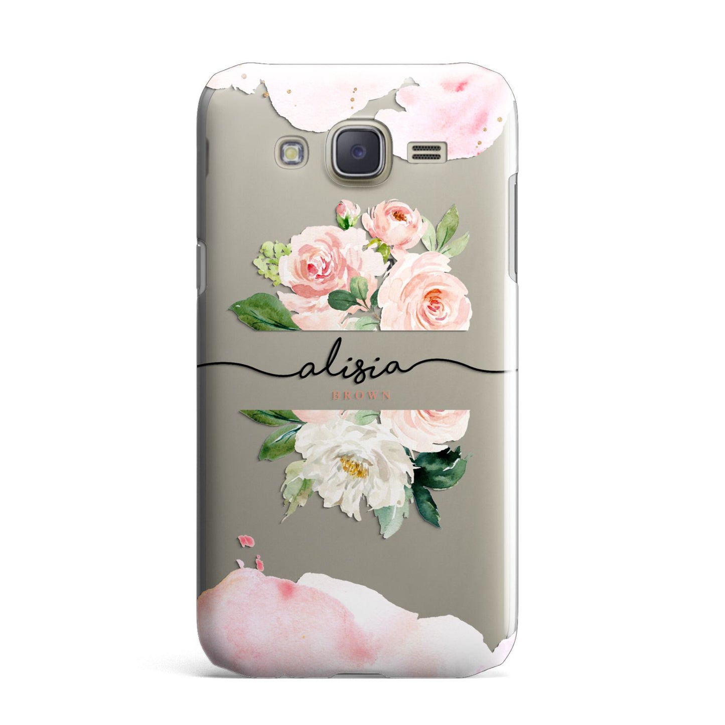 Pretty Roses Personalised Name Samsung Galaxy J7 Case