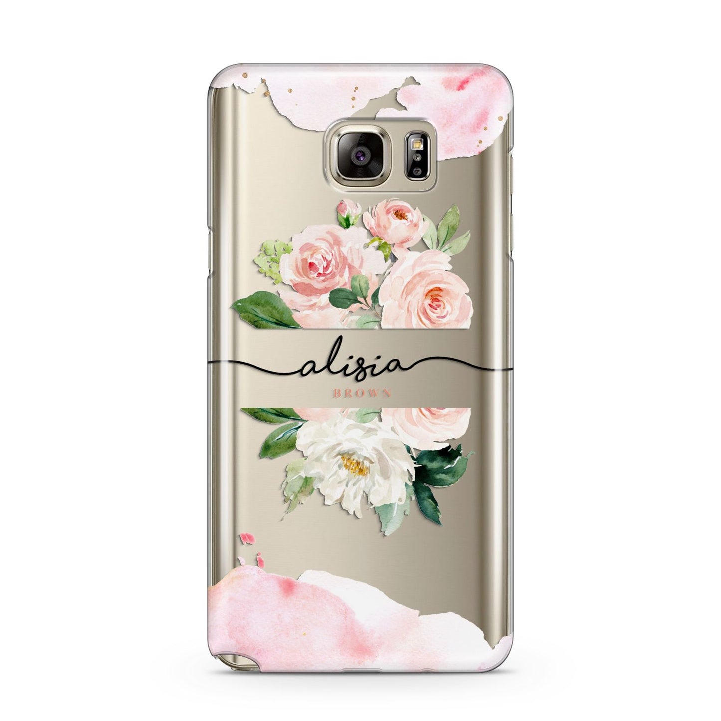 Pretty Roses Personalised Name Samsung Galaxy Note 5 Case