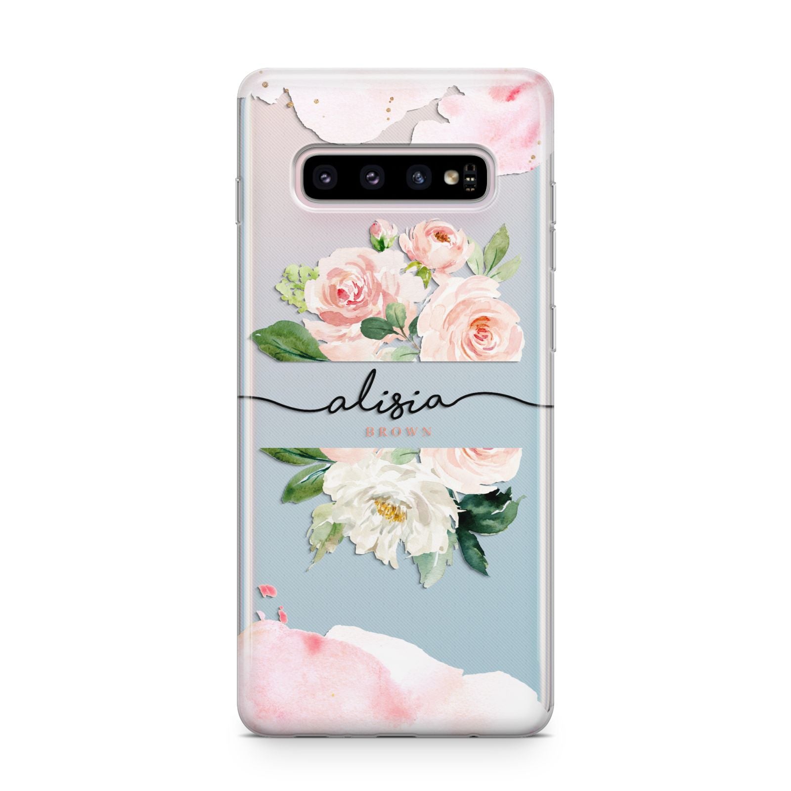 Pretty Roses Personalised Name Samsung Galaxy S10 Plus Case