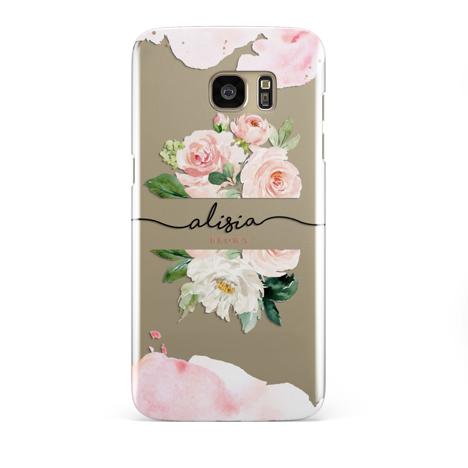 Pretty Roses Personalised Name Samsung Galaxy S7 Edge Case