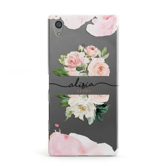 Pretty Roses Personalised Name Sony Xperia Case