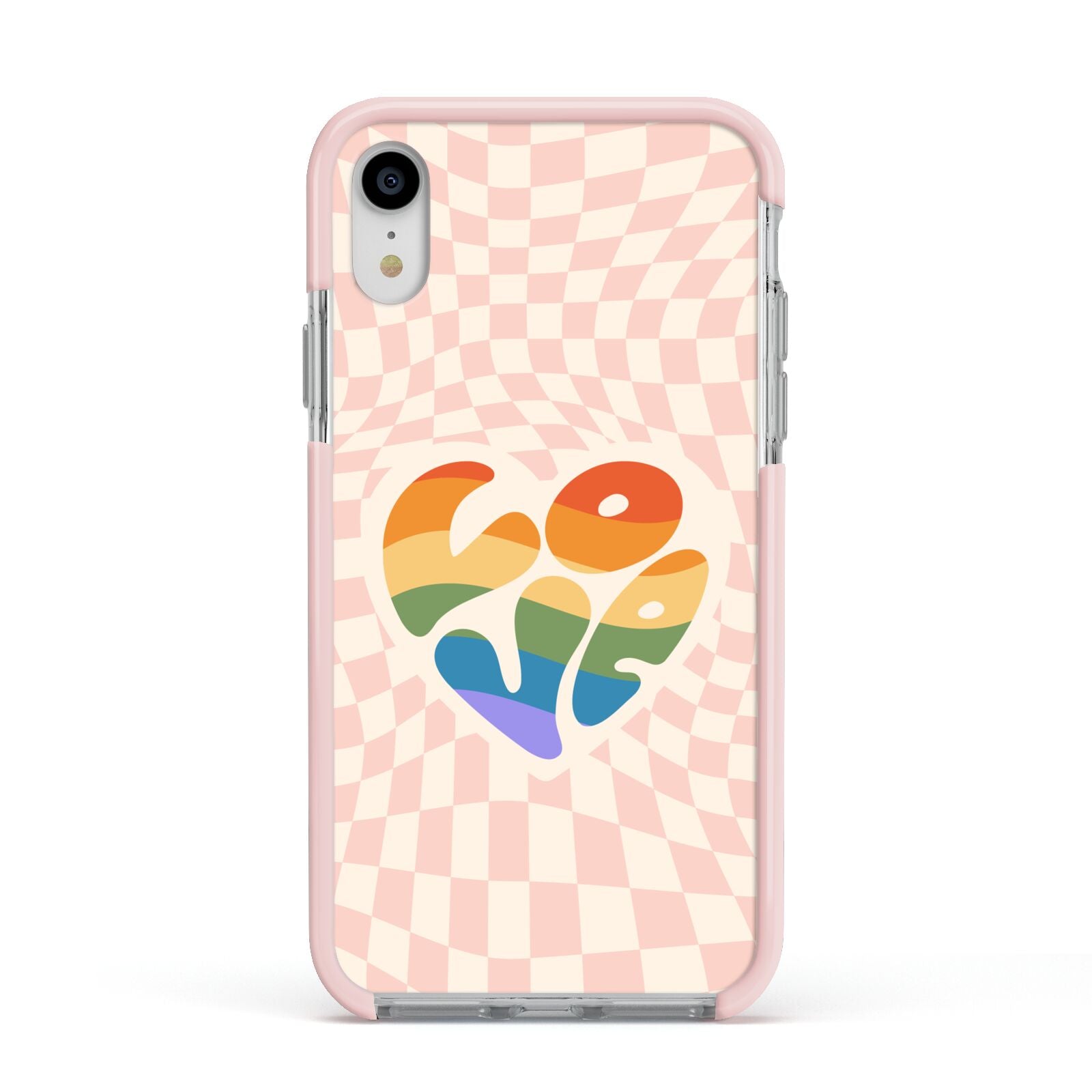 Pride Apple iPhone XR Impact Case Pink Edge on Silver Phone