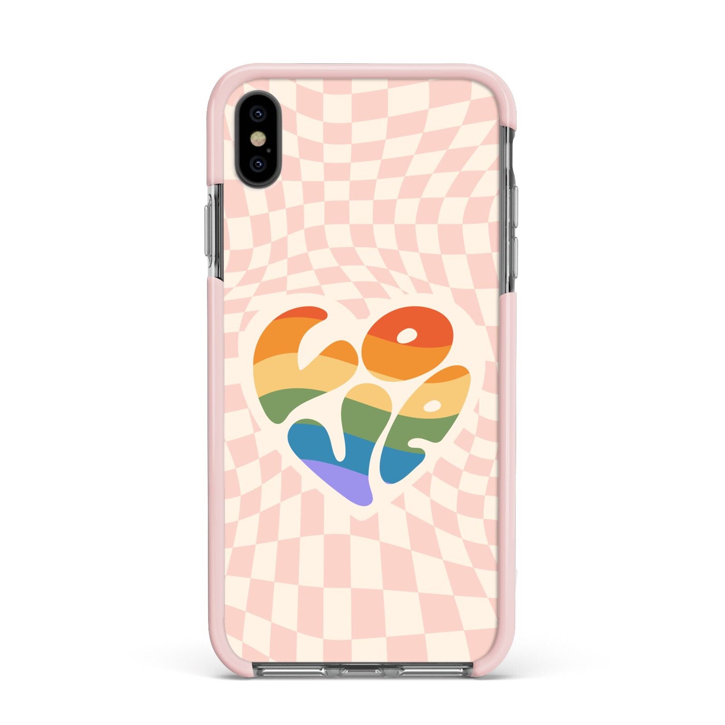 Pride Apple iPhone Xs Max Impact Case Pink Edge on Black Phone