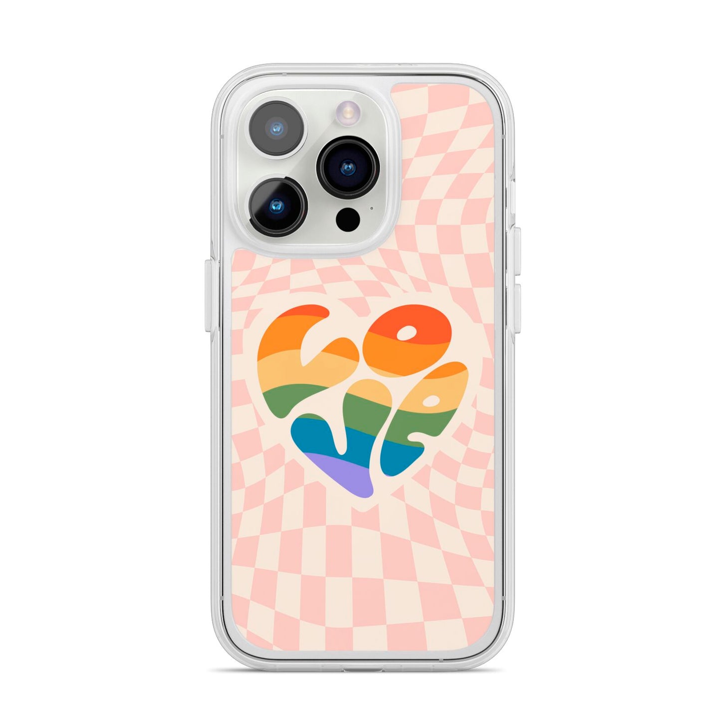 Pride iPhone 14 Pro Clear Tough Case Silver