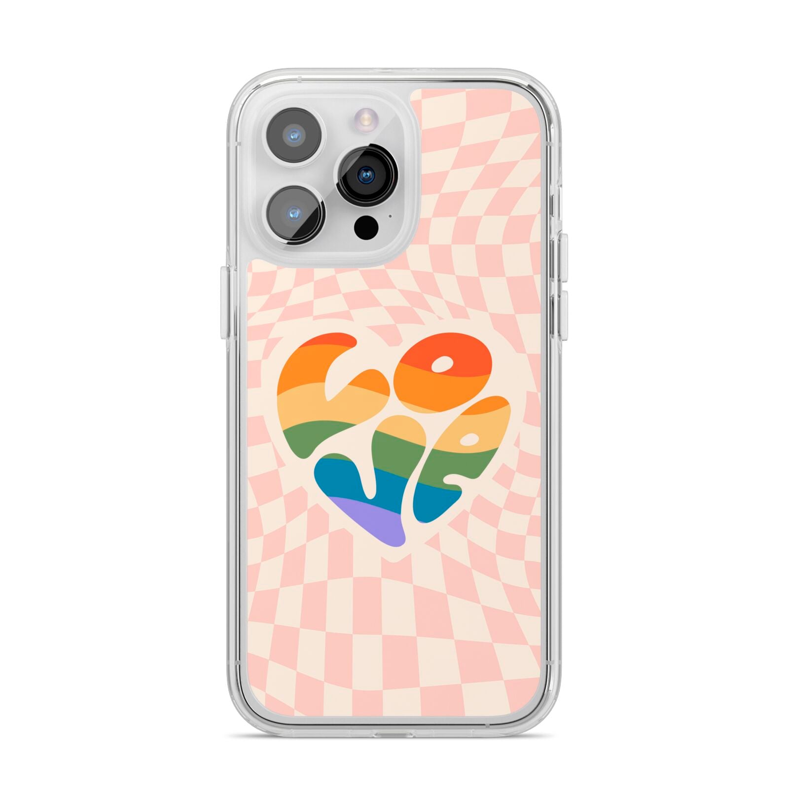 Pride iPhone 14 Pro Max Clear Tough Case Silver