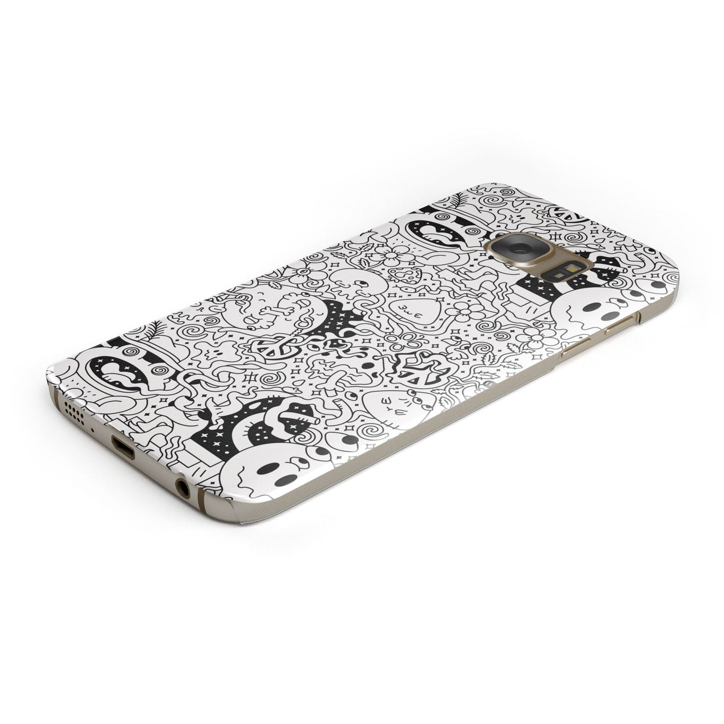 Psychedelic Cartoon Protective Samsung Galaxy Case Angled Image