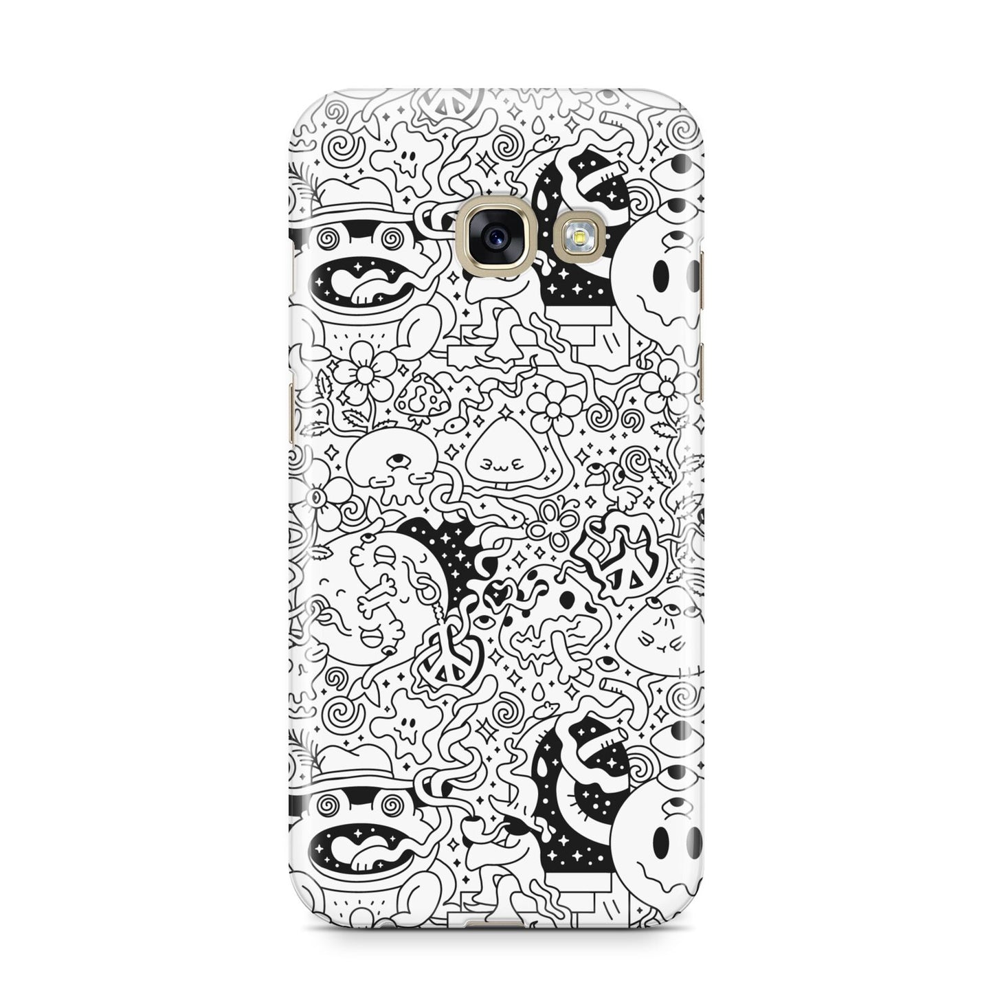 Psychedelic Cartoon Samsung Galaxy A3 2017 Case on gold phone