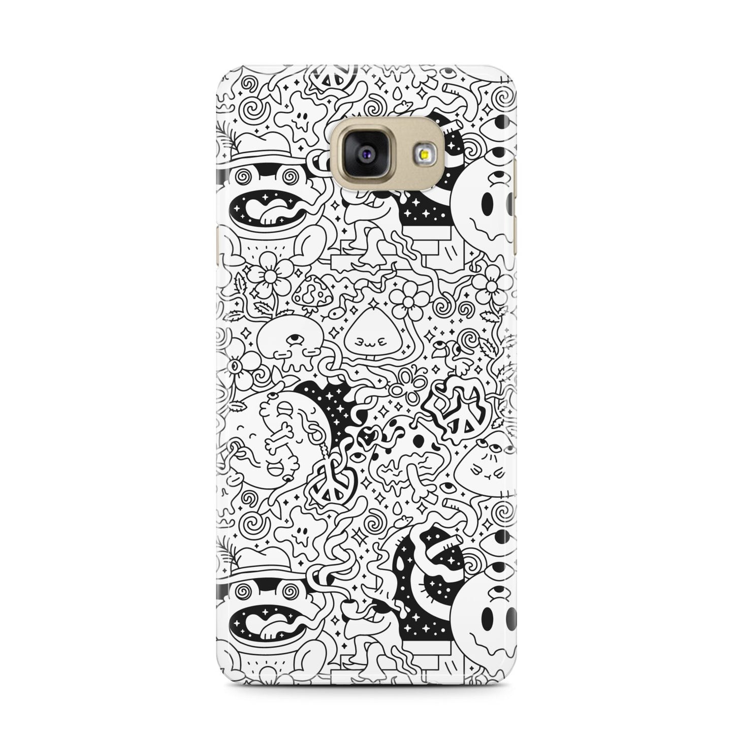 Psychedelic Cartoon Samsung Galaxy A7 2016 Case on gold phone