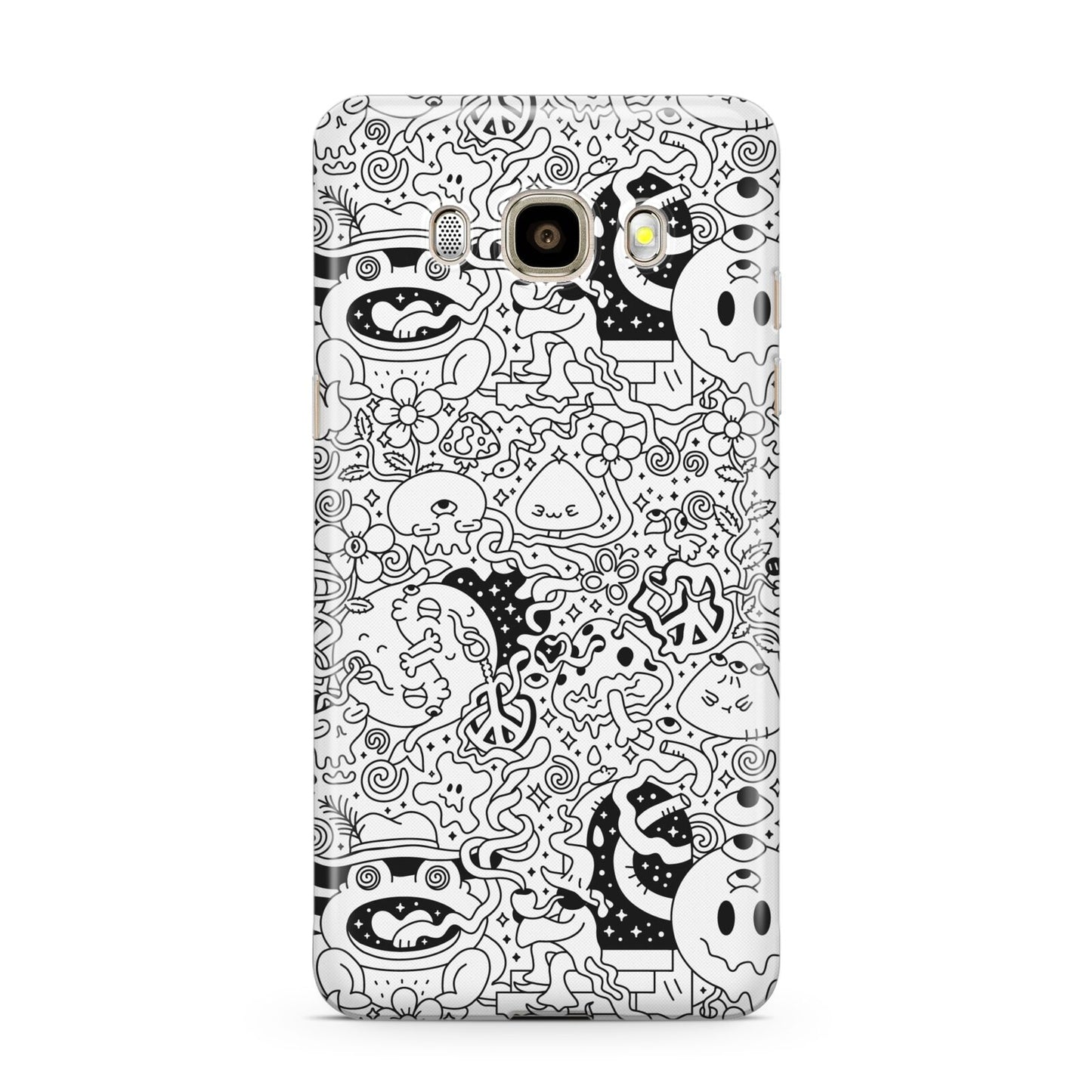 Psychedelic Cartoon Samsung Galaxy J7 2016 Case on gold phone