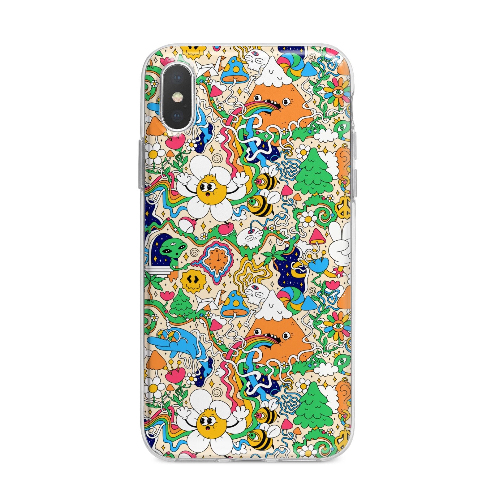 Psychedelic Trippy iPhone X Bumper Case on Silver iPhone Alternative Image 1