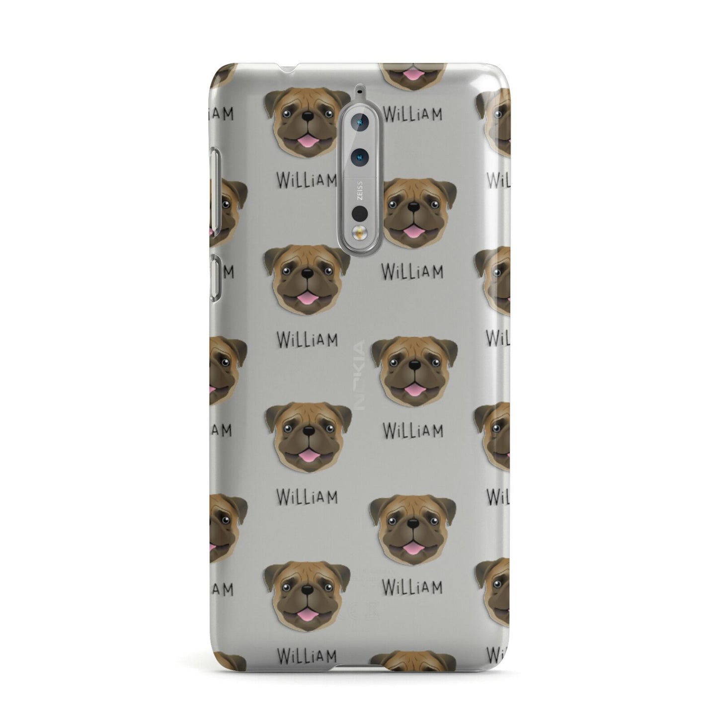 Pug Icon with Name Nokia Case