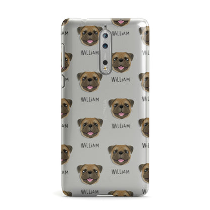 Pug Icon with Name Nokia Case