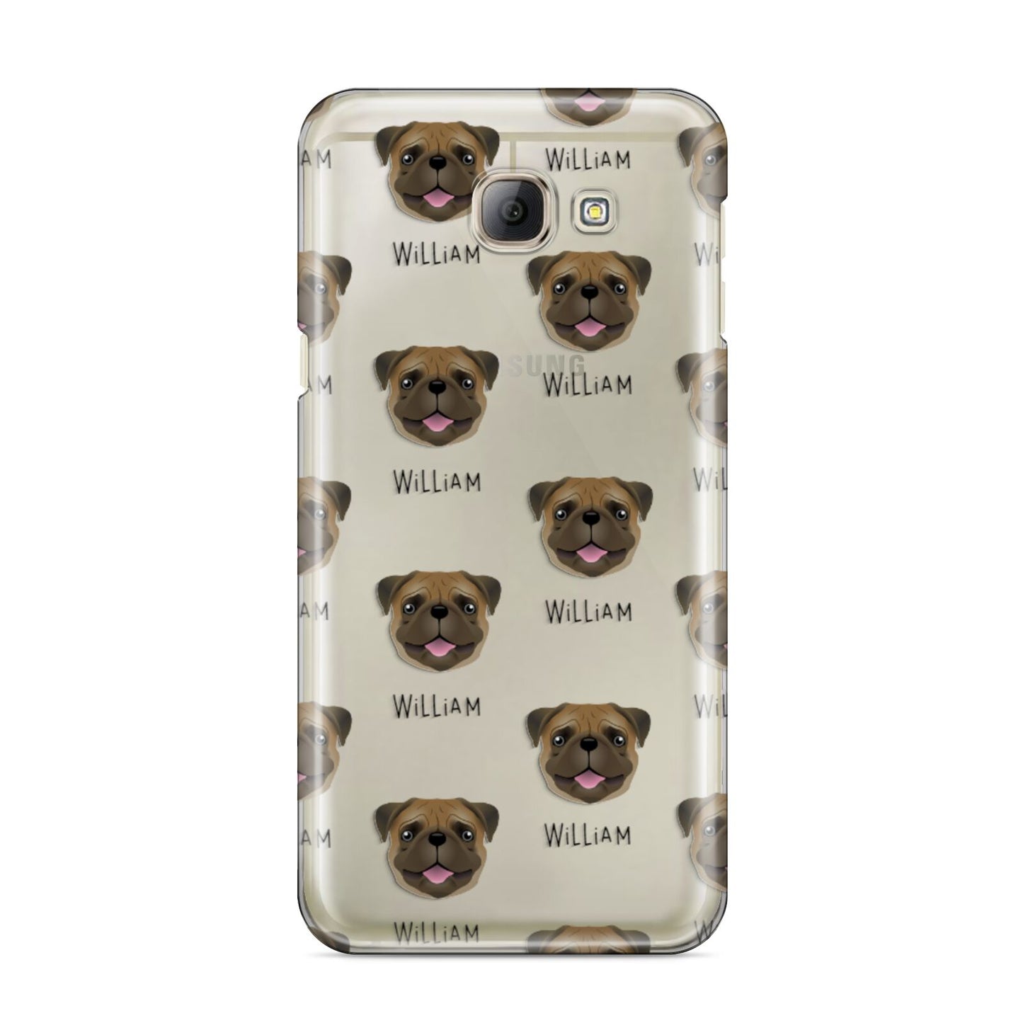 Pug Icon with Name Samsung Galaxy A8 2016 Case