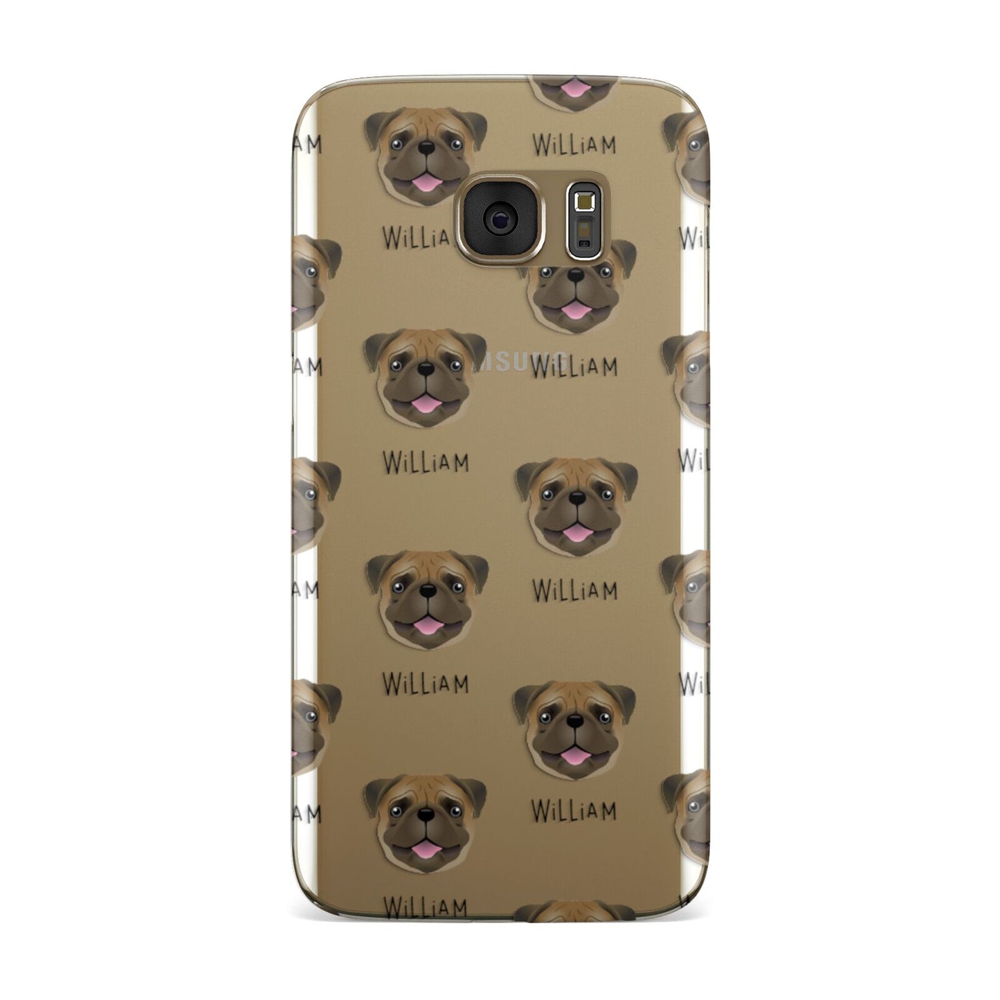 Pug Icon with Name Samsung Galaxy Case