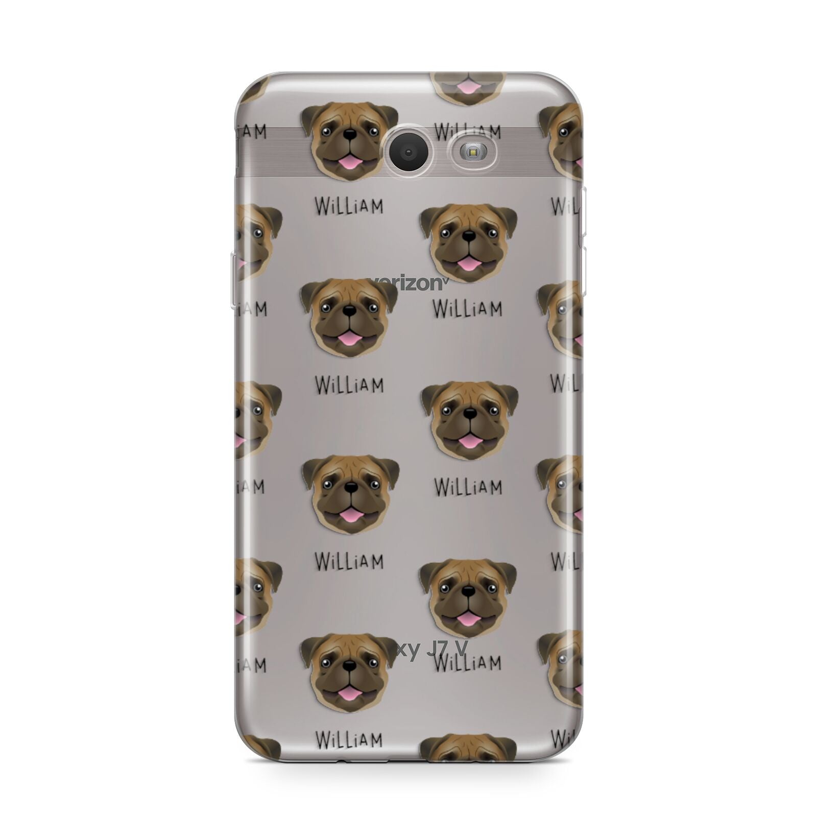 Pug Icon with Name Samsung Galaxy J7 2017 Case