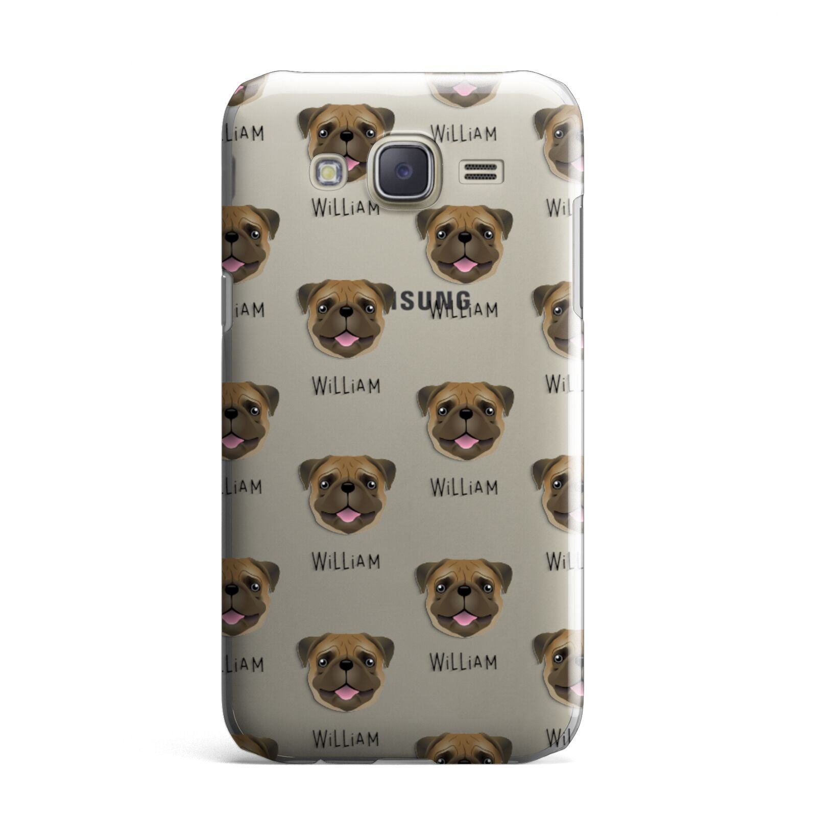 Pug Icon with Name Samsung Galaxy J7 Case