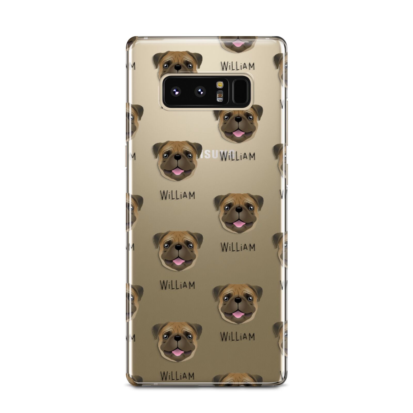 Pug Icon with Name Samsung Galaxy Note 8 Case