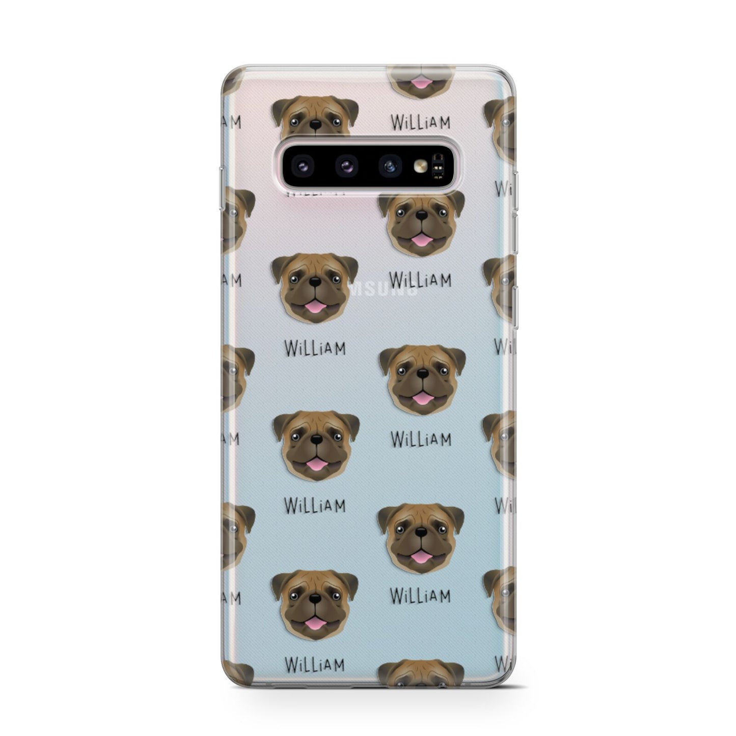 Pug Icon with Name Samsung Galaxy S10 Case