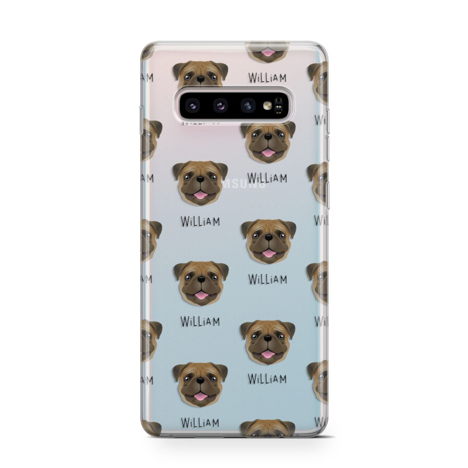 Pug Icon with Name Samsung Galaxy S10 Case