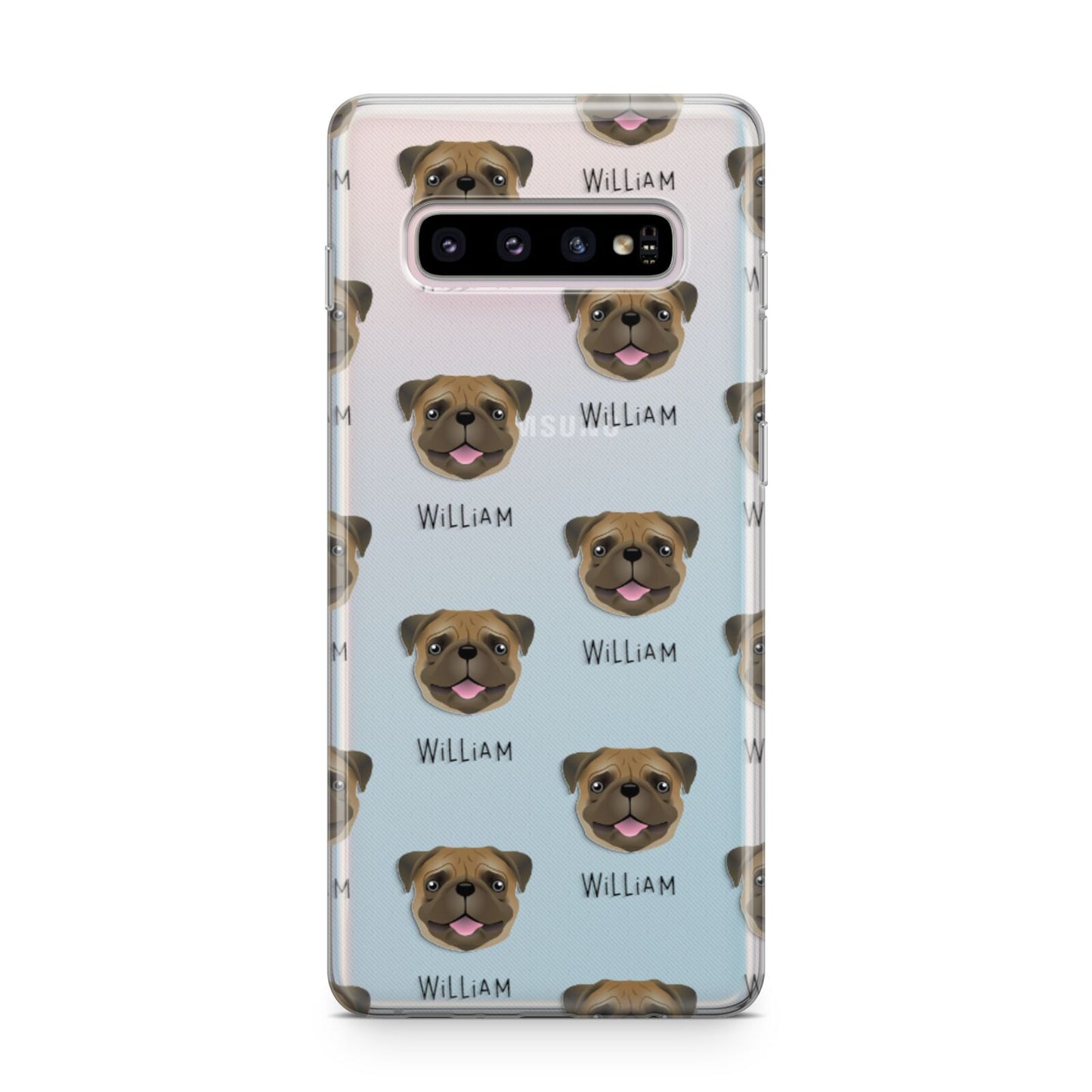 Pug Icon with Name Samsung Galaxy S10 Plus Case