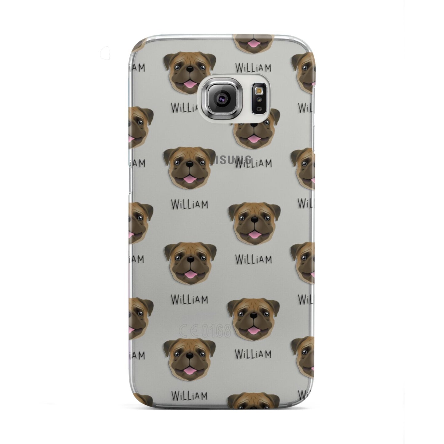 Pug Icon with Name Samsung Galaxy S6 Edge Case