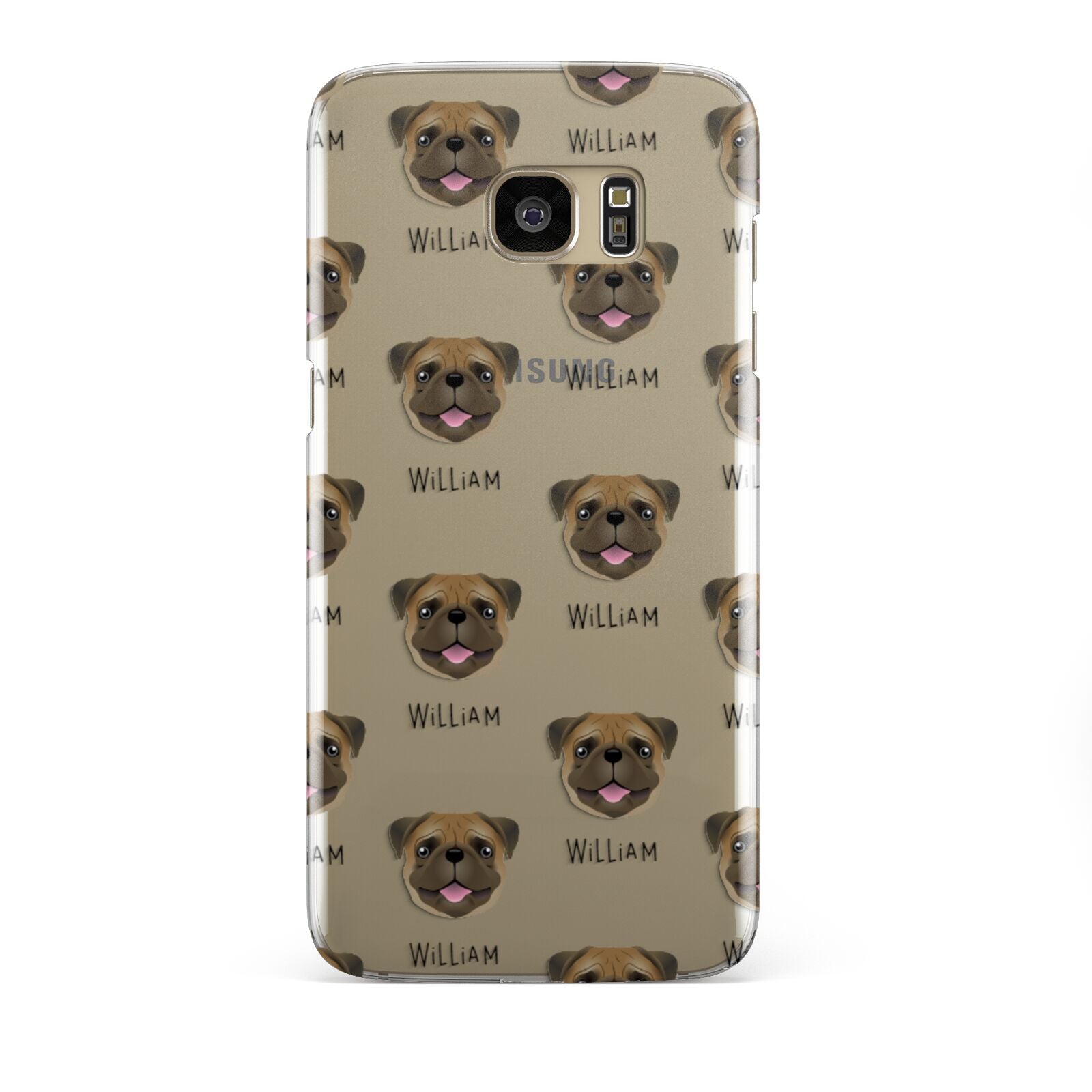 Pug Icon with Name Samsung Galaxy S7 Edge Case