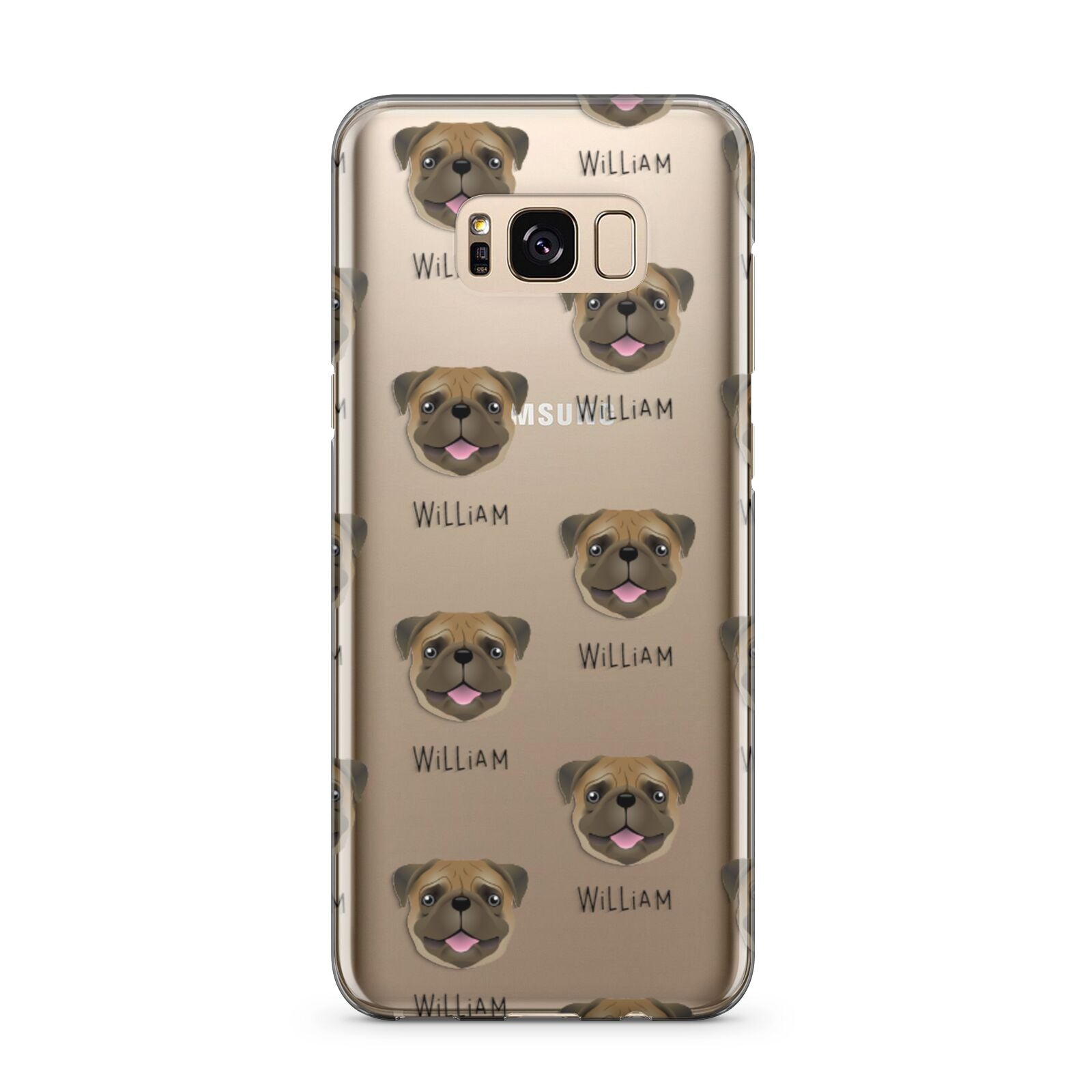 Pug Icon with Name Samsung Galaxy S8 Plus Case