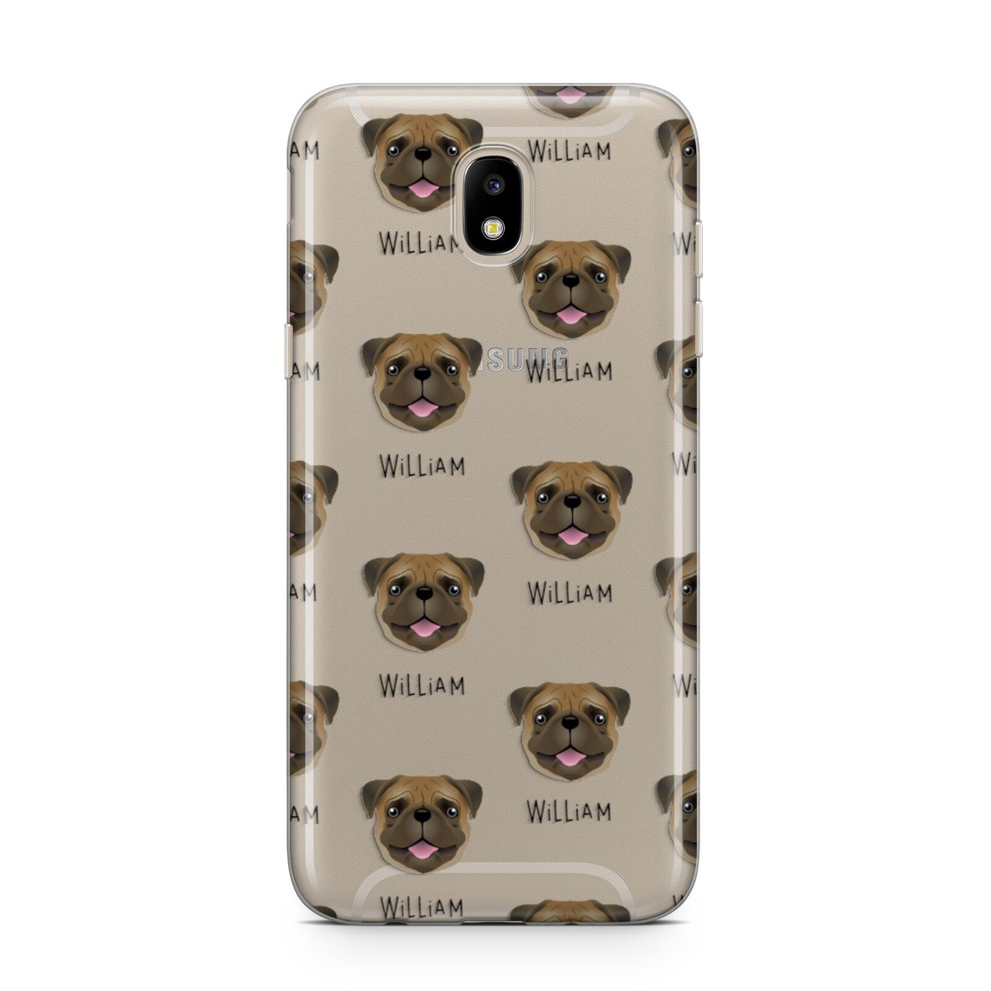 Pug Icon with Name Samsung J5 2017 Case