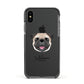 Pug Personalised Apple iPhone Xs Impact Case Black Edge on Black Phone