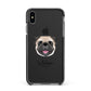 Pug Personalised Apple iPhone Xs Max Impact Case Black Edge on Black Phone